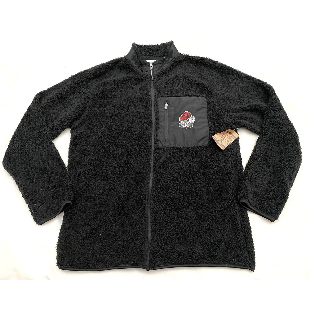 NEW Georgia Bulldogs UGA Sherpa Fleece Rivalry Threads‎ Jacket Large Black